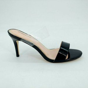 ANDIAMO Womens Double Take Patent Faux Leather Slide Pump Sandals Black‎ 10M